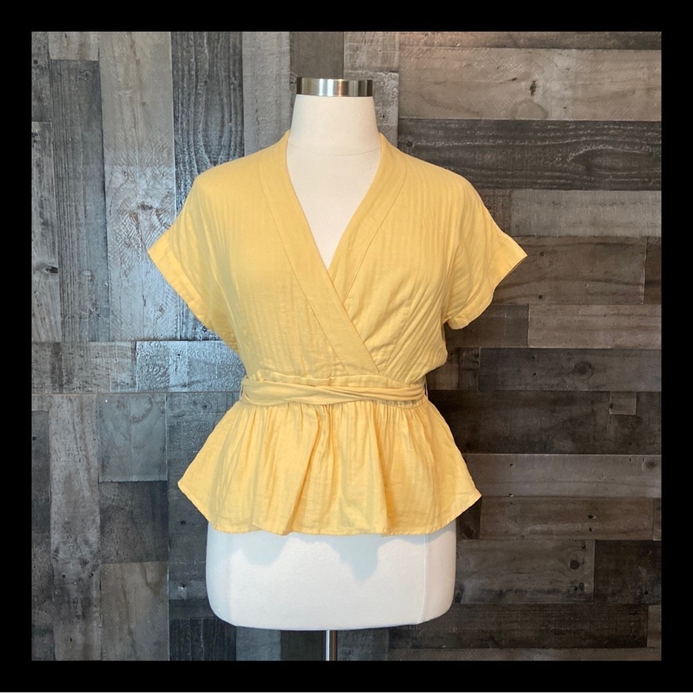 Sundance yellow wrap top large western coastal cowgirl yellowstone wanderlust